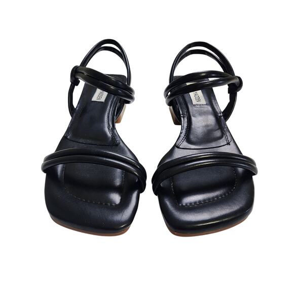Steve Madden Womens Ensure Slingback Sandal Size 7.5 Black Square Toe Block Heel - Picture 3 of 10